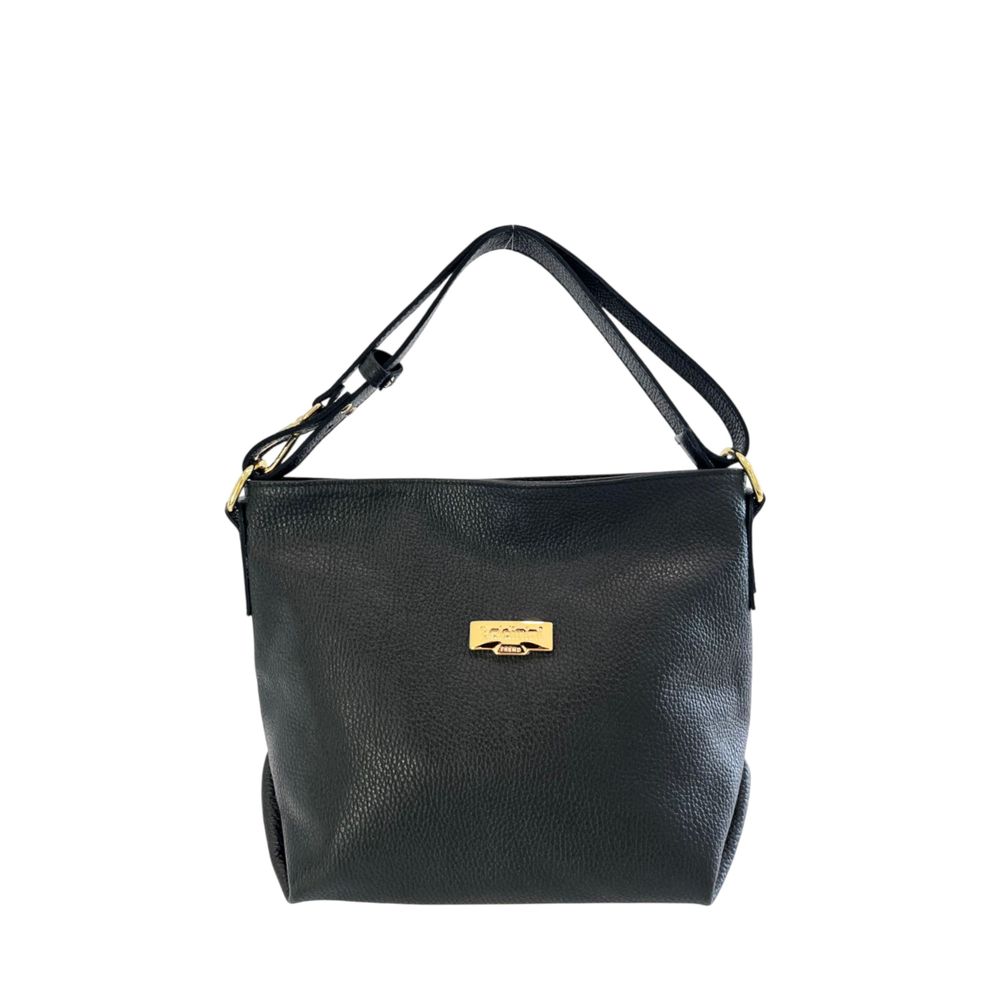 Baldinini Trend Black Cowhide Clutch Bag Baldinini Trend