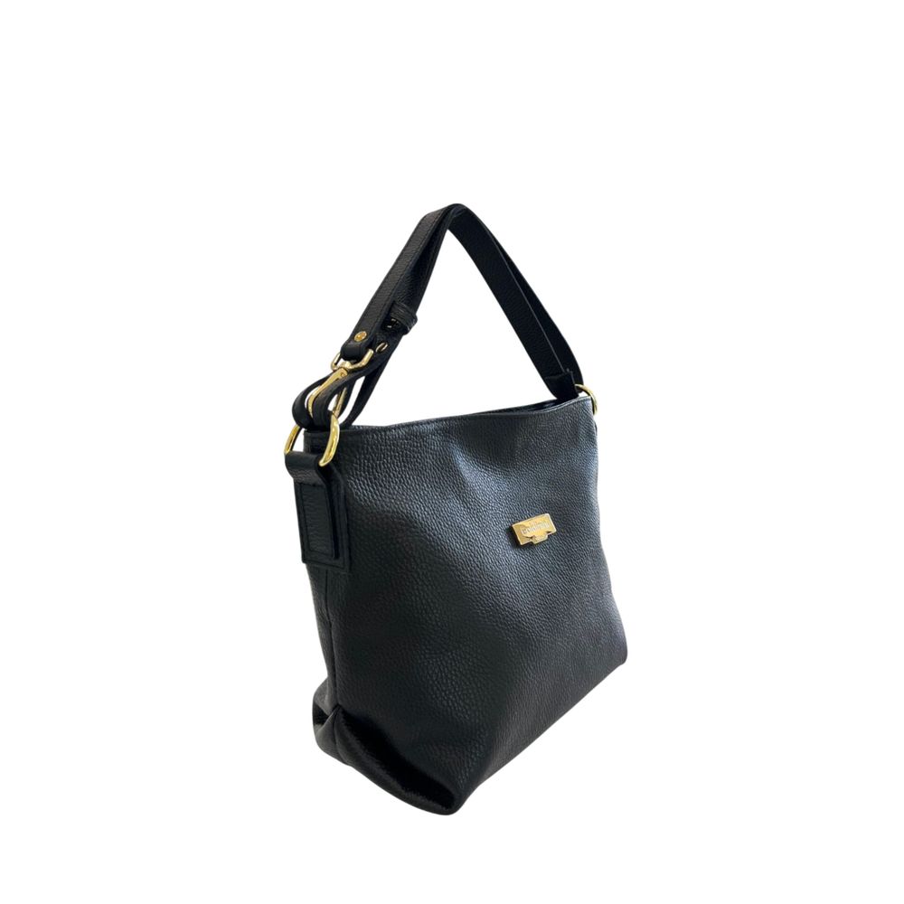Baldinini Trend Black Cowhide Clutch Bag Baldinini Trend