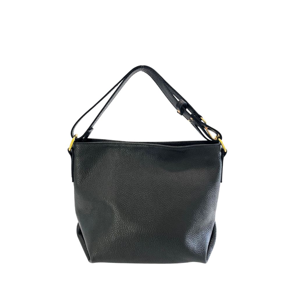 Baldinini Trend Black Cowhide Clutch Bag Baldinini Trend