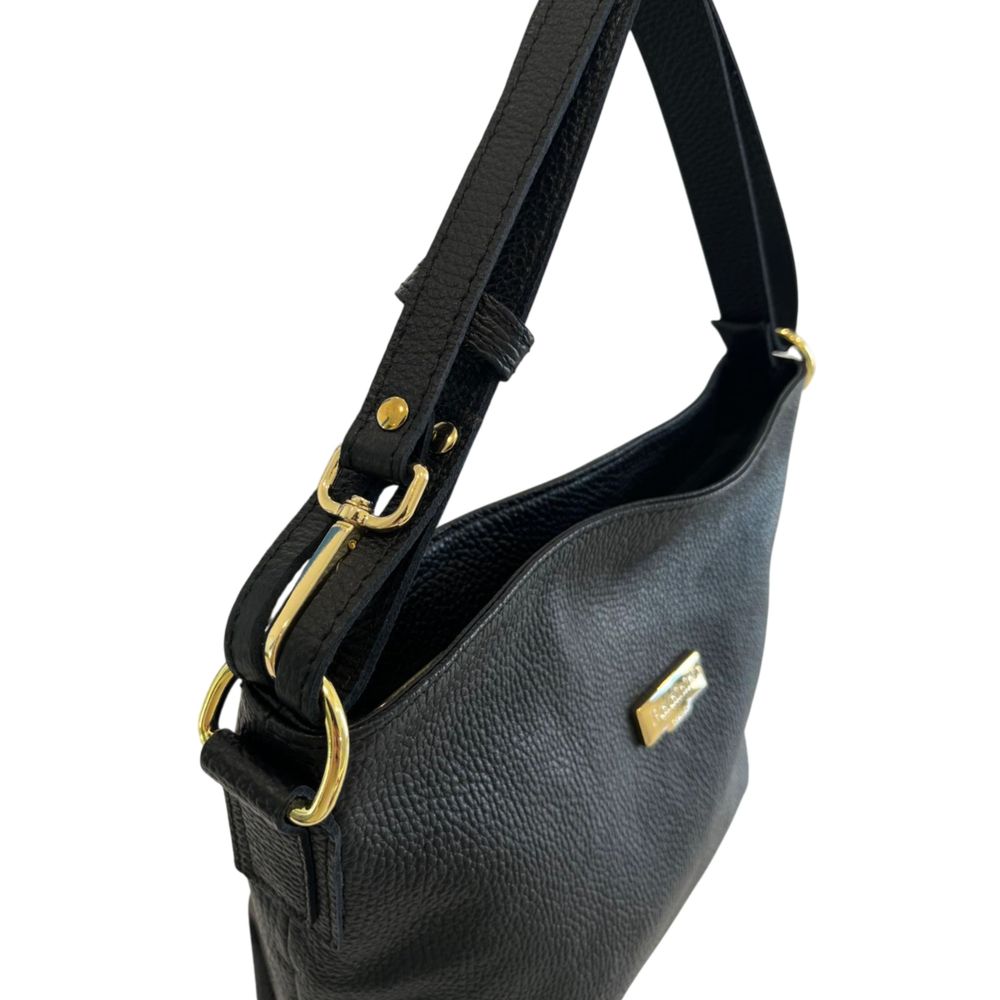 Baldinini Trend Black Cowhide Clutch Bag Baldinini Trend