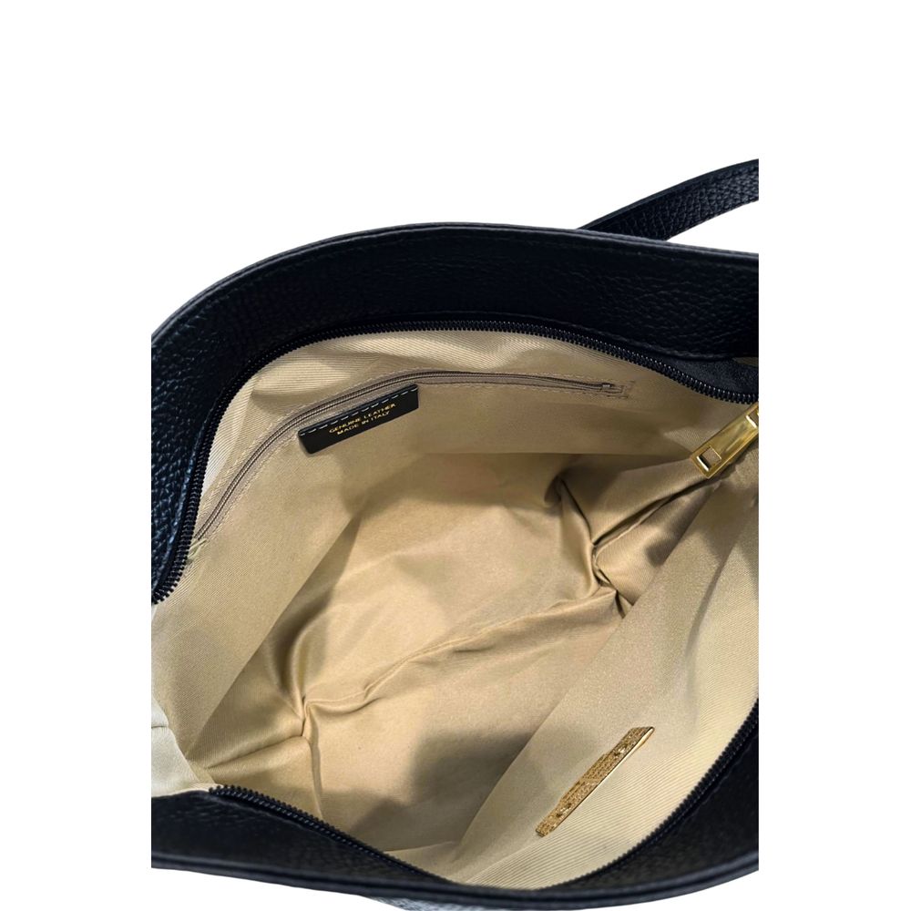 Baldinini Trend Black Cowhide Clutch Bag Baldinini Trend