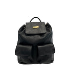 Baldinini Trend Black Cowhide Backpack