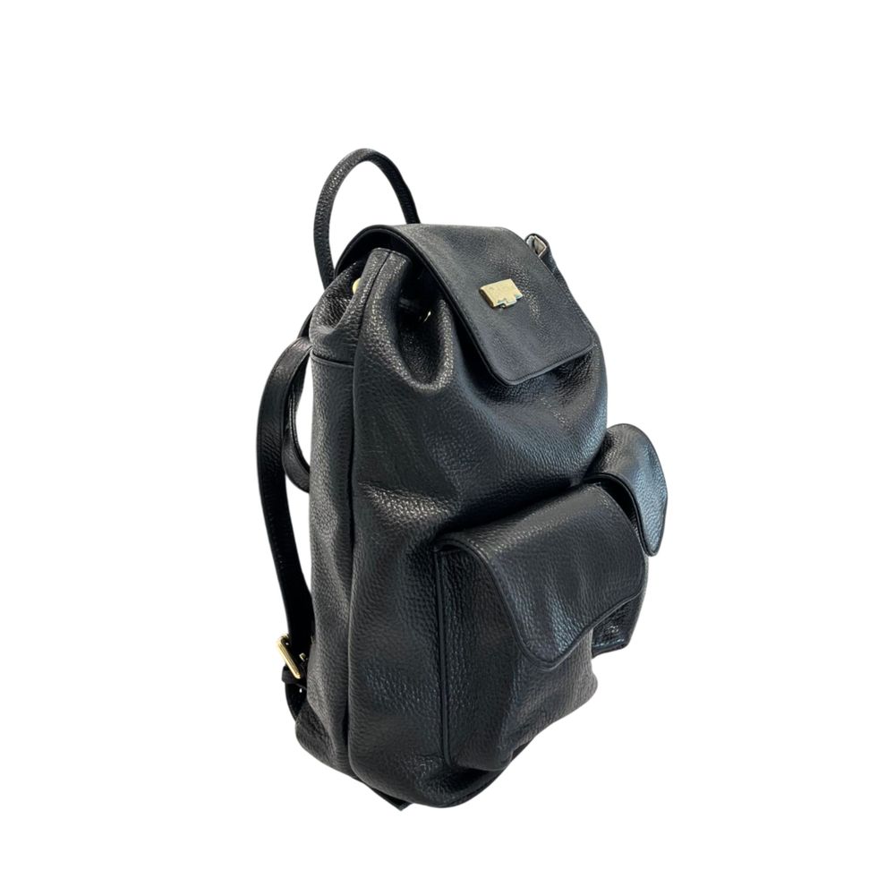 Baldinini Trend Black Cowhide Backpack