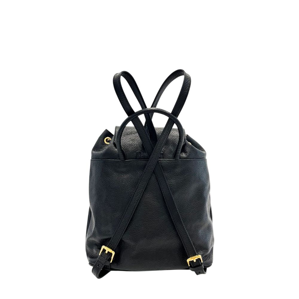 Baldinini Trend Black Cowhide Backpack