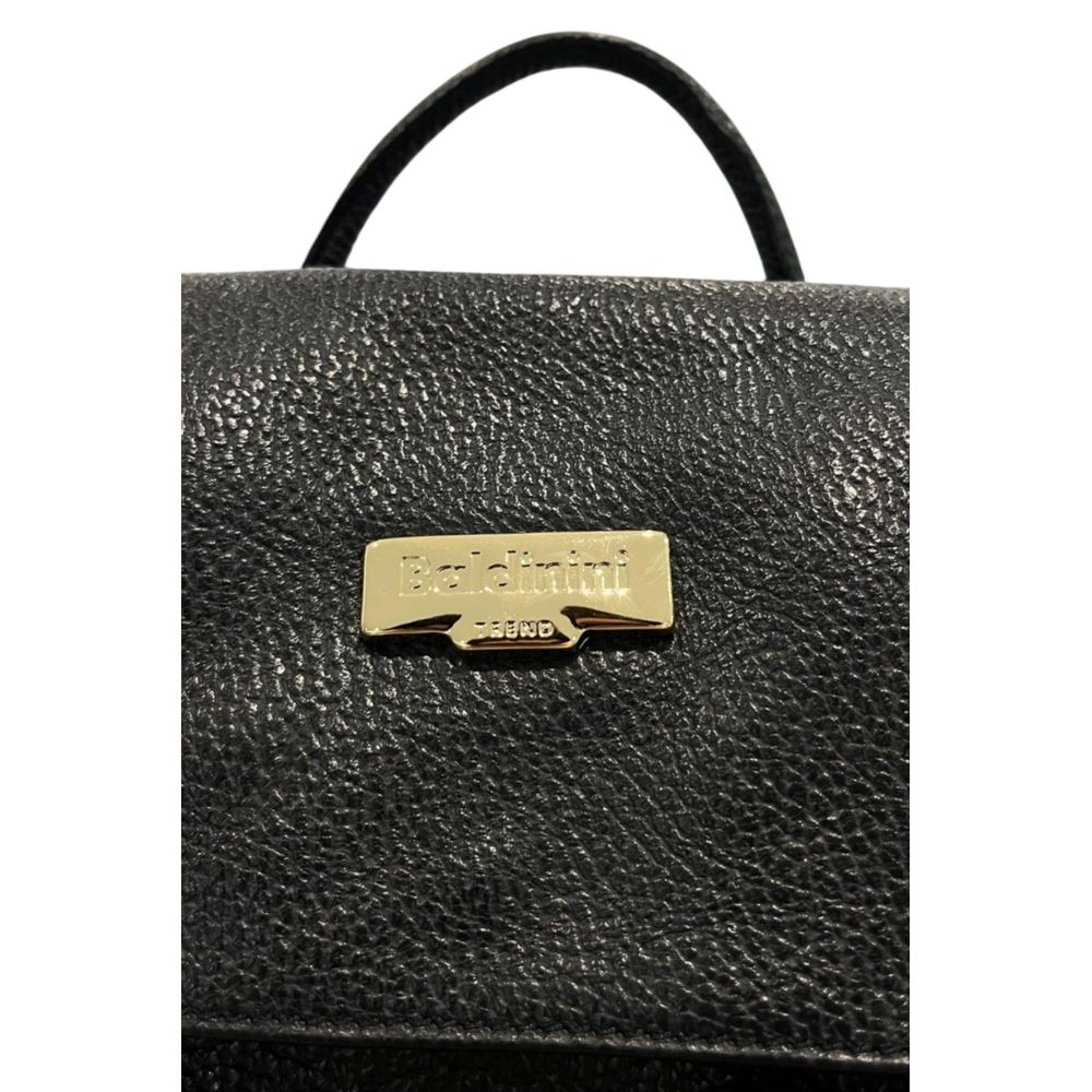 Baldinini Trend Black Cowhide Backpack