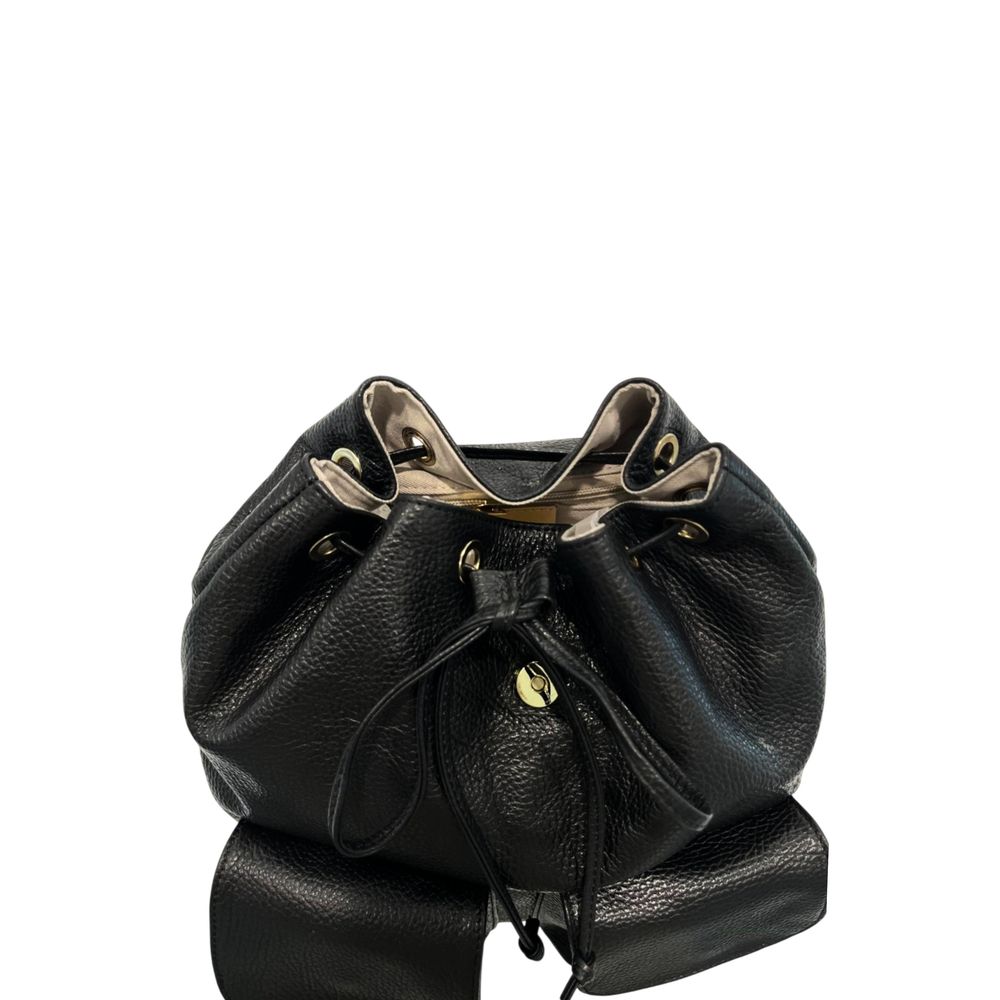Baldinini Trend Black Cowhide Backpack