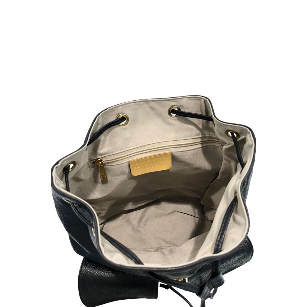 Baldinini Trend Black Cowhide Backpack