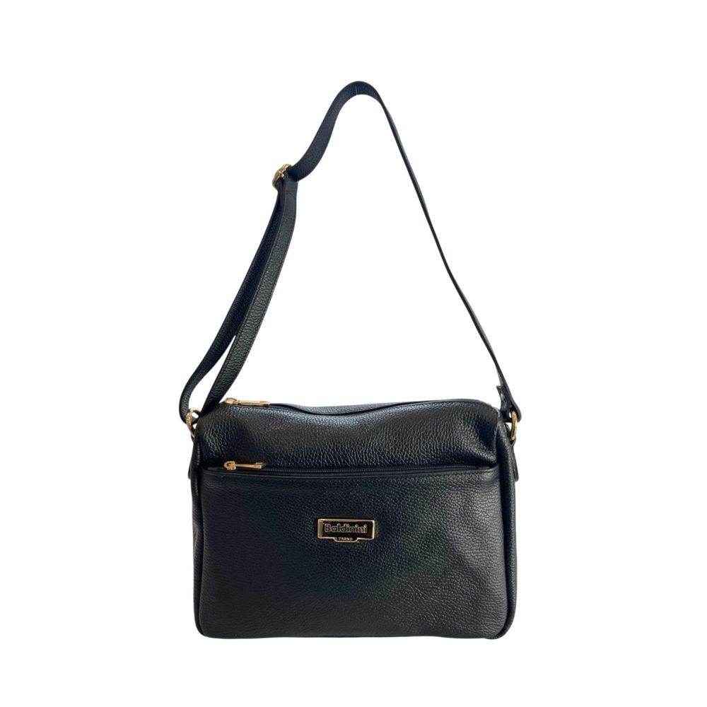 Baldinini Trend Black Cowhide Crossbody Bag Baldinini Trend