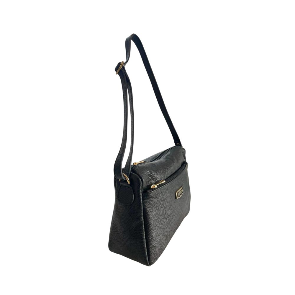 Baldinini Trend Black Cowhide Crossbody Bag Baldinini Trend