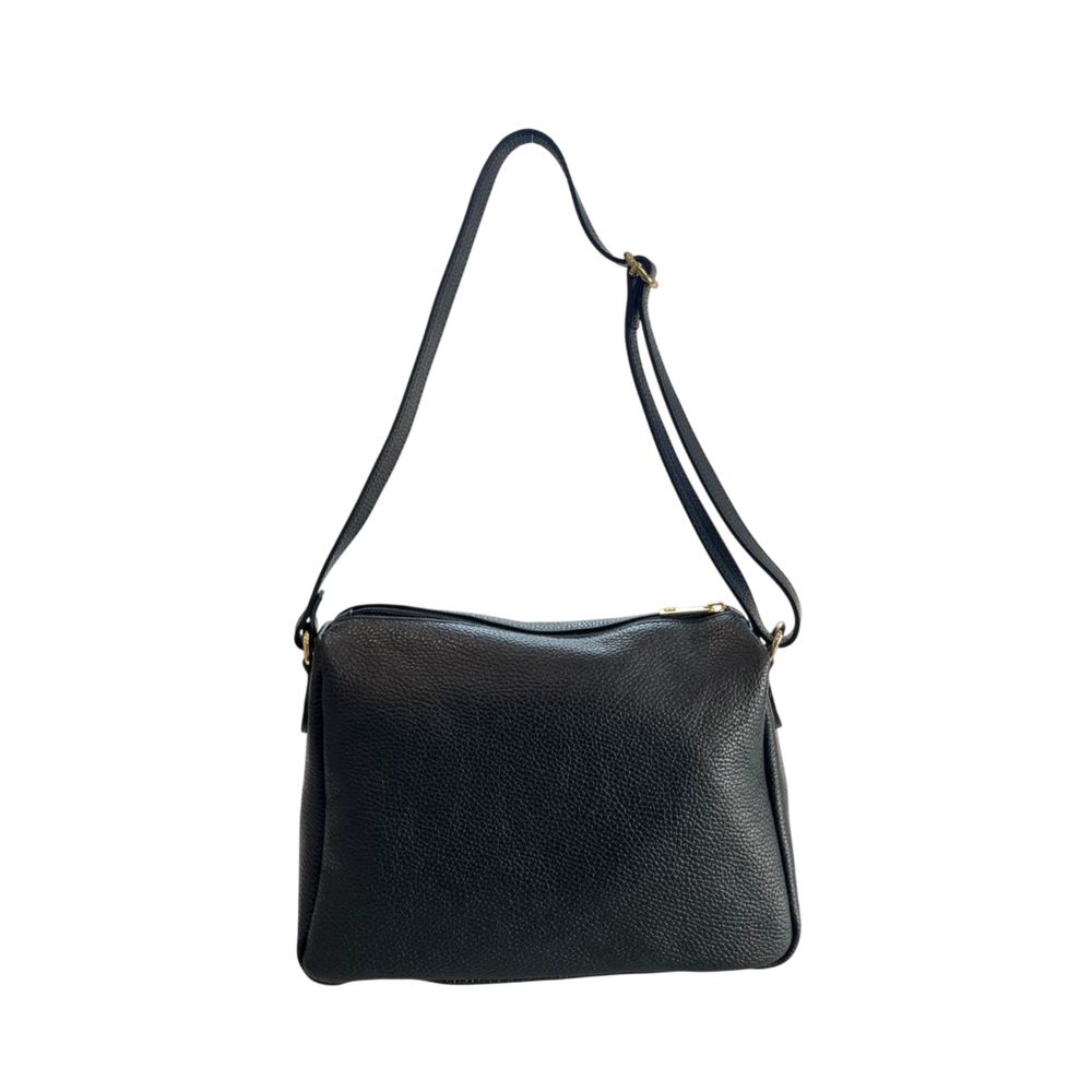 Baldinini Trend Black Cowhide Crossbody Bag Baldinini Trend