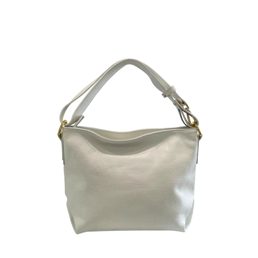 Baldinini Trend White Cowhide Clutch Bag Baldinini Trend