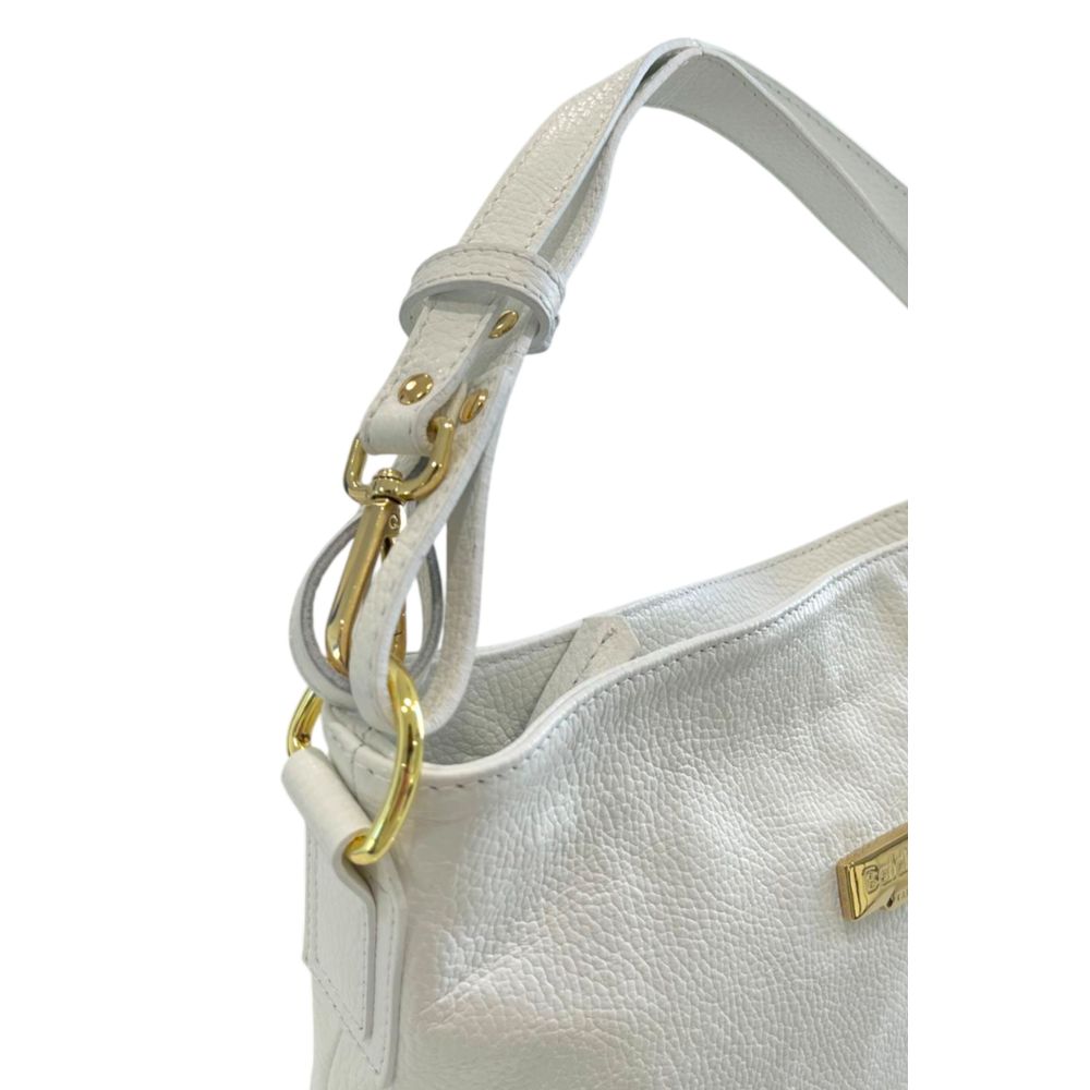 Baldinini Trend White Cowhide Clutch Bag Baldinini Trend