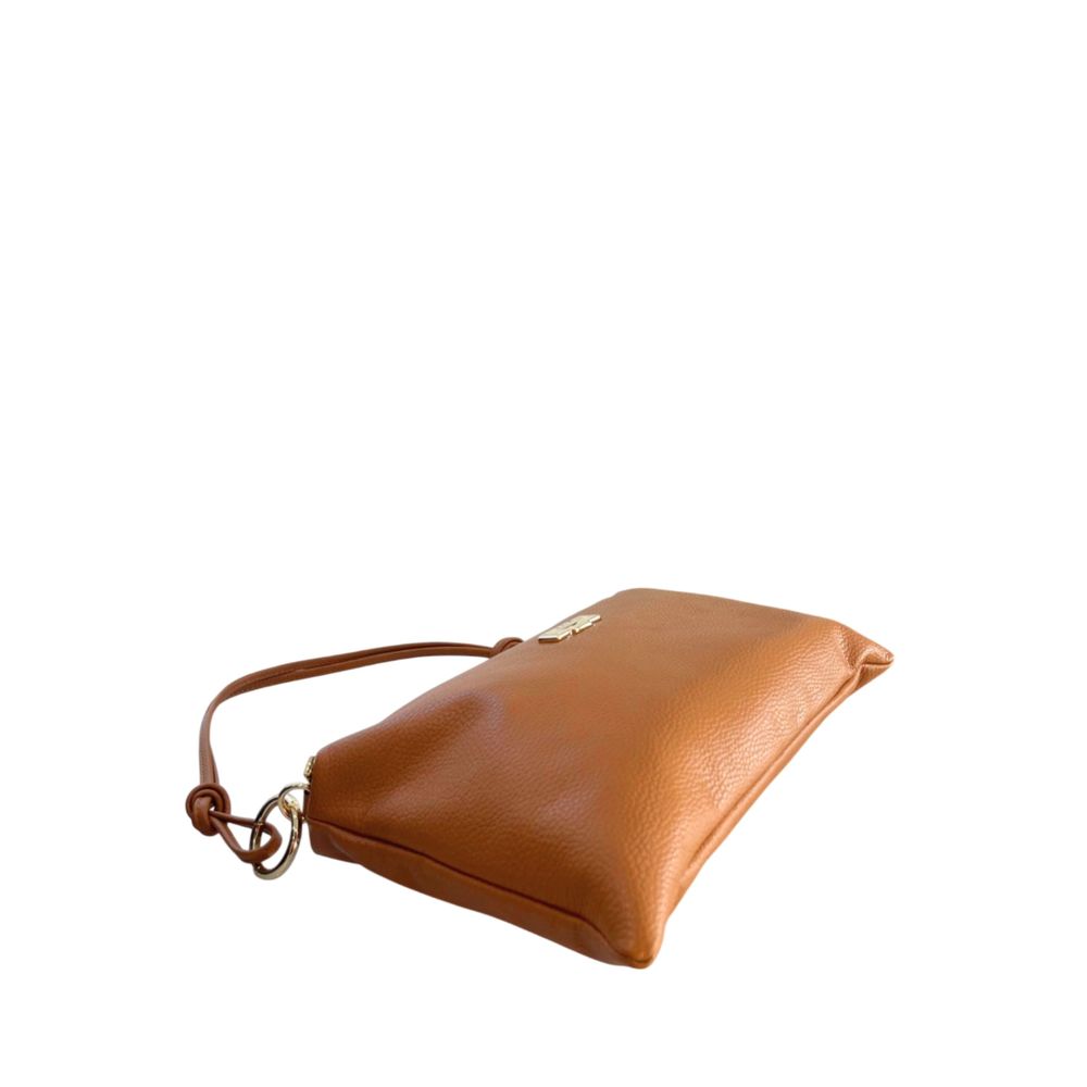 Baldinini Trend Brown Cowhide Clutch Bag Baldinini Trend