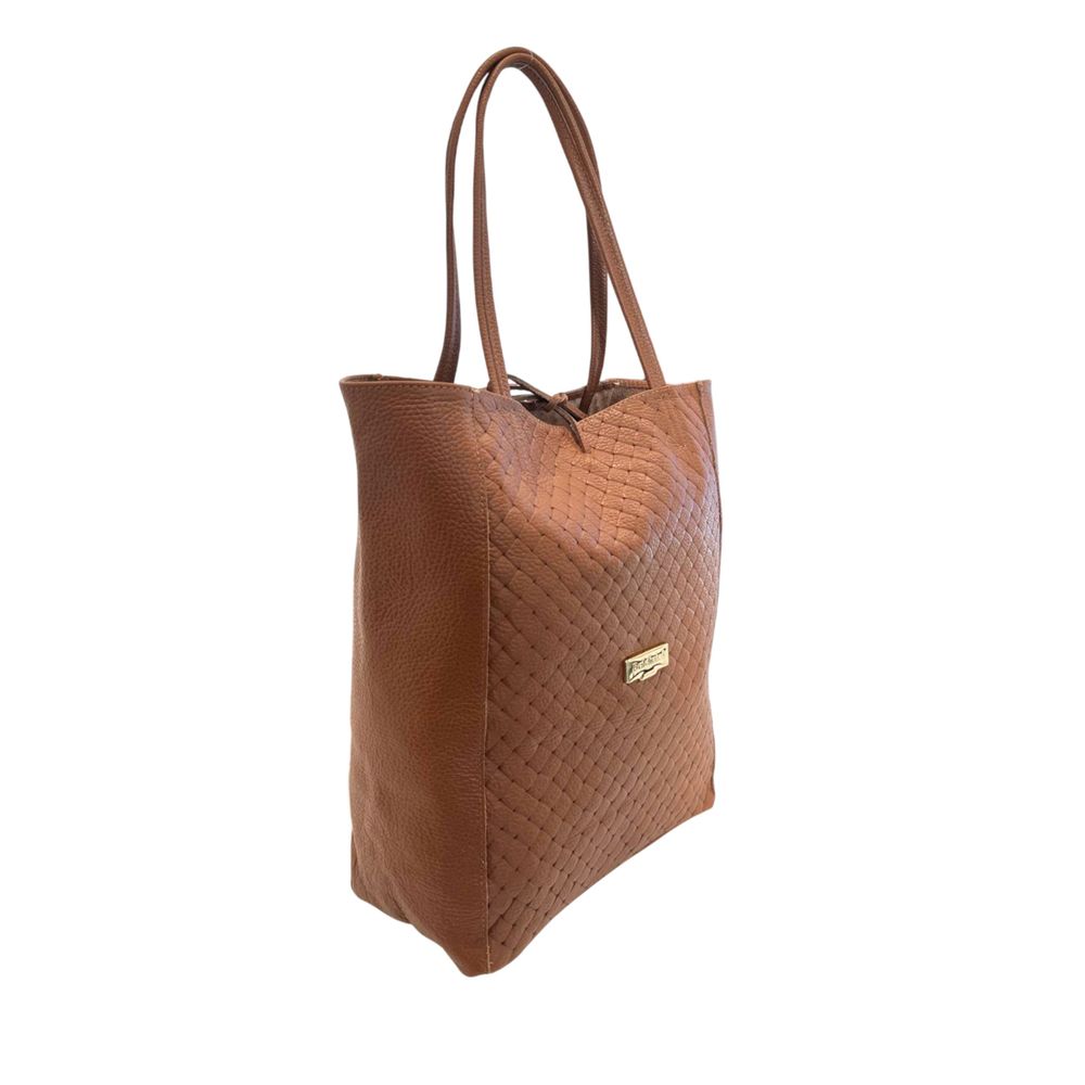 Baldinini Trend Brown Cowhide Clutch Bag