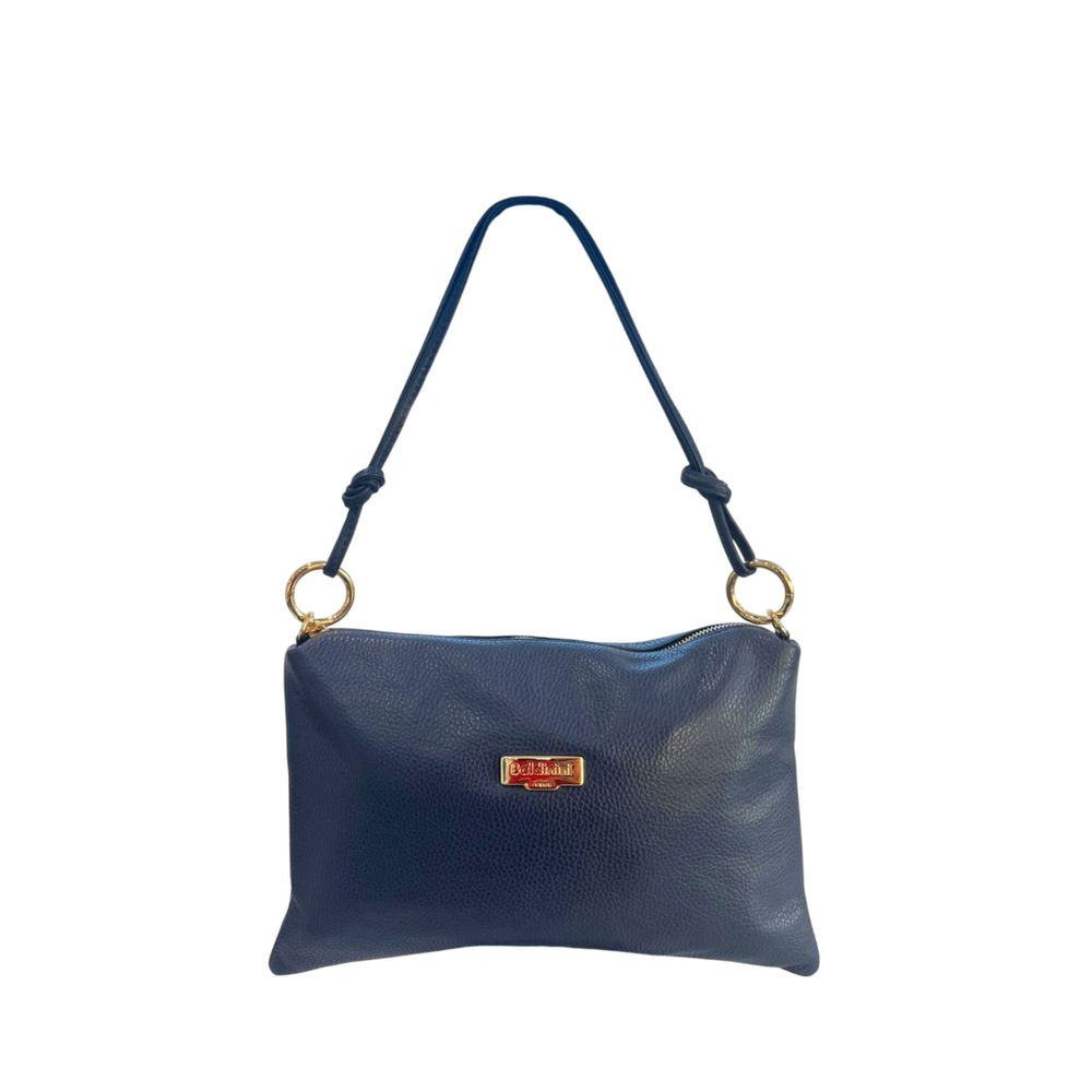 Baldinini Trend Blue Cowhide Clutch Bag Baldinini Trend