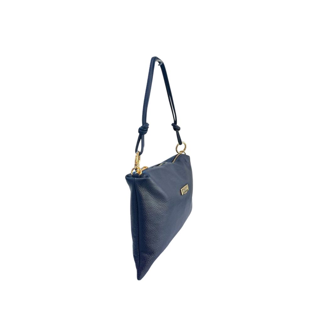 Baldinini Trend Blue Cowhide Clutch Bag Baldinini Trend