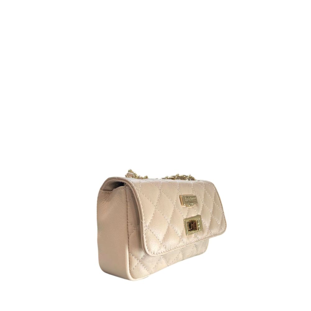 Baldinini Trend Beige Cowhide Crossbody Bag Baldinini Trend