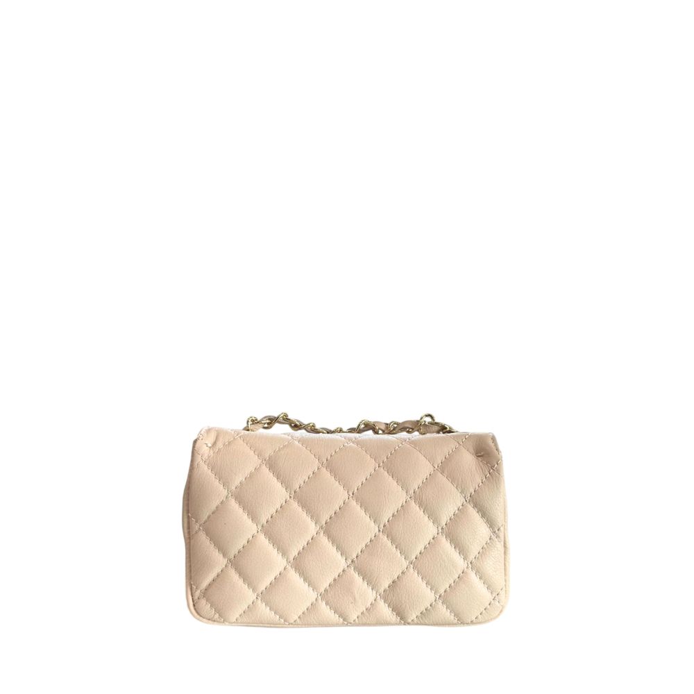 Baldinini Trend Beige Cowhide Crossbody Bag Baldinini Trend
