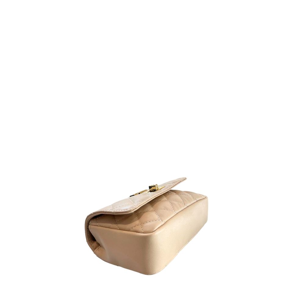 Baldinini Trend Beige Cowhide Crossbody Bag Baldinini Trend