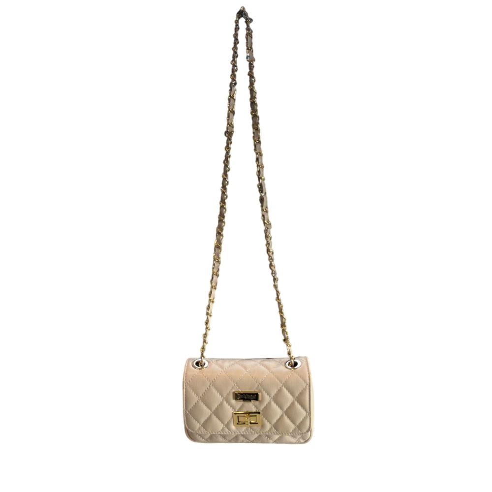 Baldinini Trend Beige Cowhide Crossbody Bag Baldinini Trend