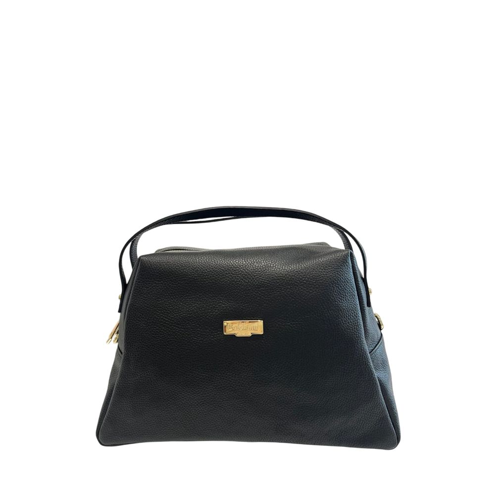 Baldinini Trend Black Cowhide Clutch Bag Baldinini Trend