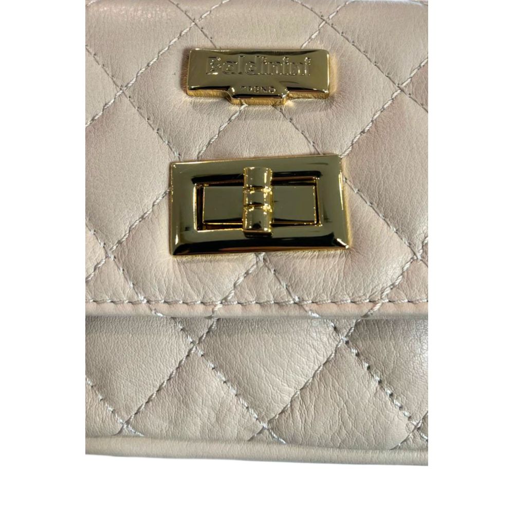 Baldinini Trend Beige Cowhide Crossbody Bag Baldinini Trend