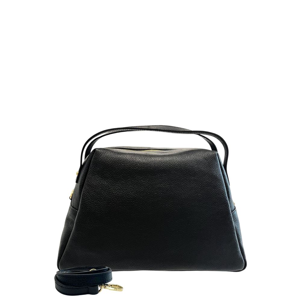 Baldinini Trend Black Cowhide Clutch Bag Baldinini Trend