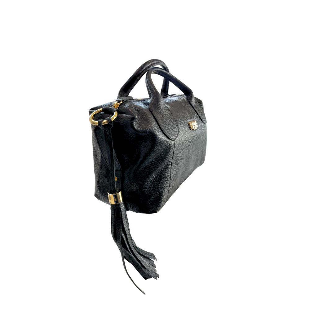 Baldinini Trend Black Cowhide Shoulder Bag Baldinini Trend