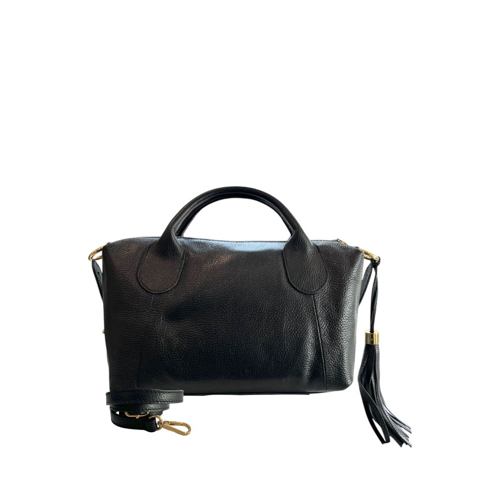 Baldinini Trend Black Cowhide Shoulder Bag Baldinini Trend