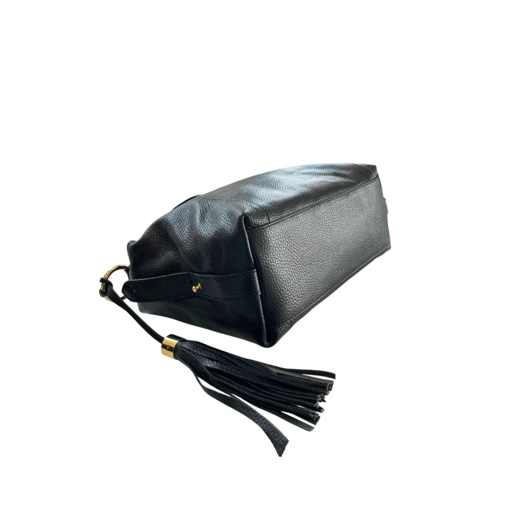 Baldinini Trend Black Cowhide Shoulder Bag Baldinini Trend