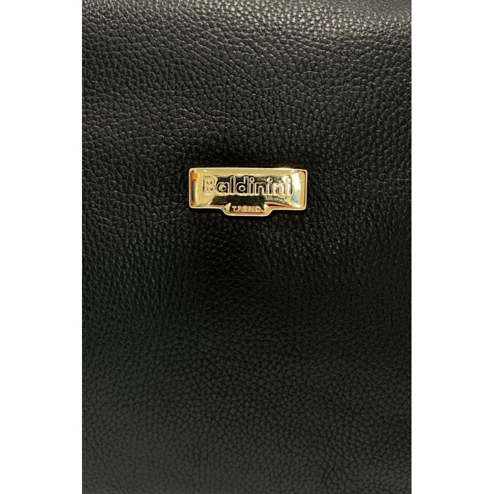Baldinini Trend Black Cowhide Clutch Bag Baldinini Trend