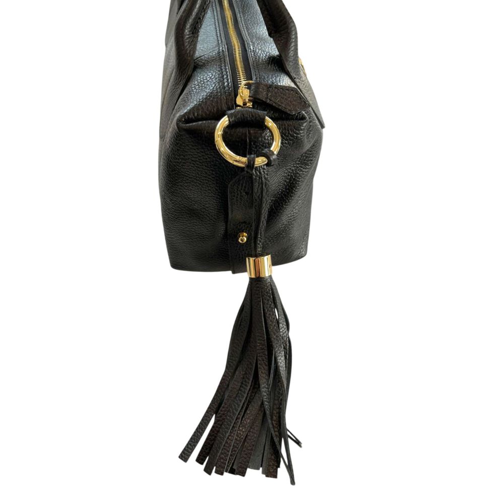 Baldinini Trend Black Cowhide Shoulder Bag Baldinini Trend