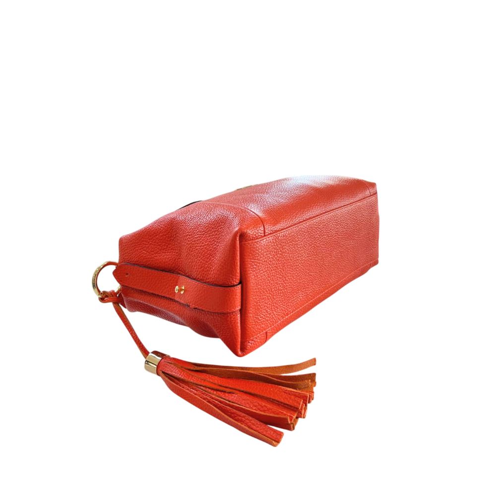 Baldinini Trend Orange Cowhide Shoulder Bag