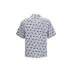 Prada multicolor cotton patterned shirt featuring vibrant geometric designs and a classic collar.