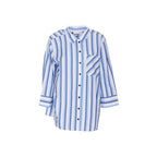 Ganni Blue Cotton Pattern Shirt Ganni