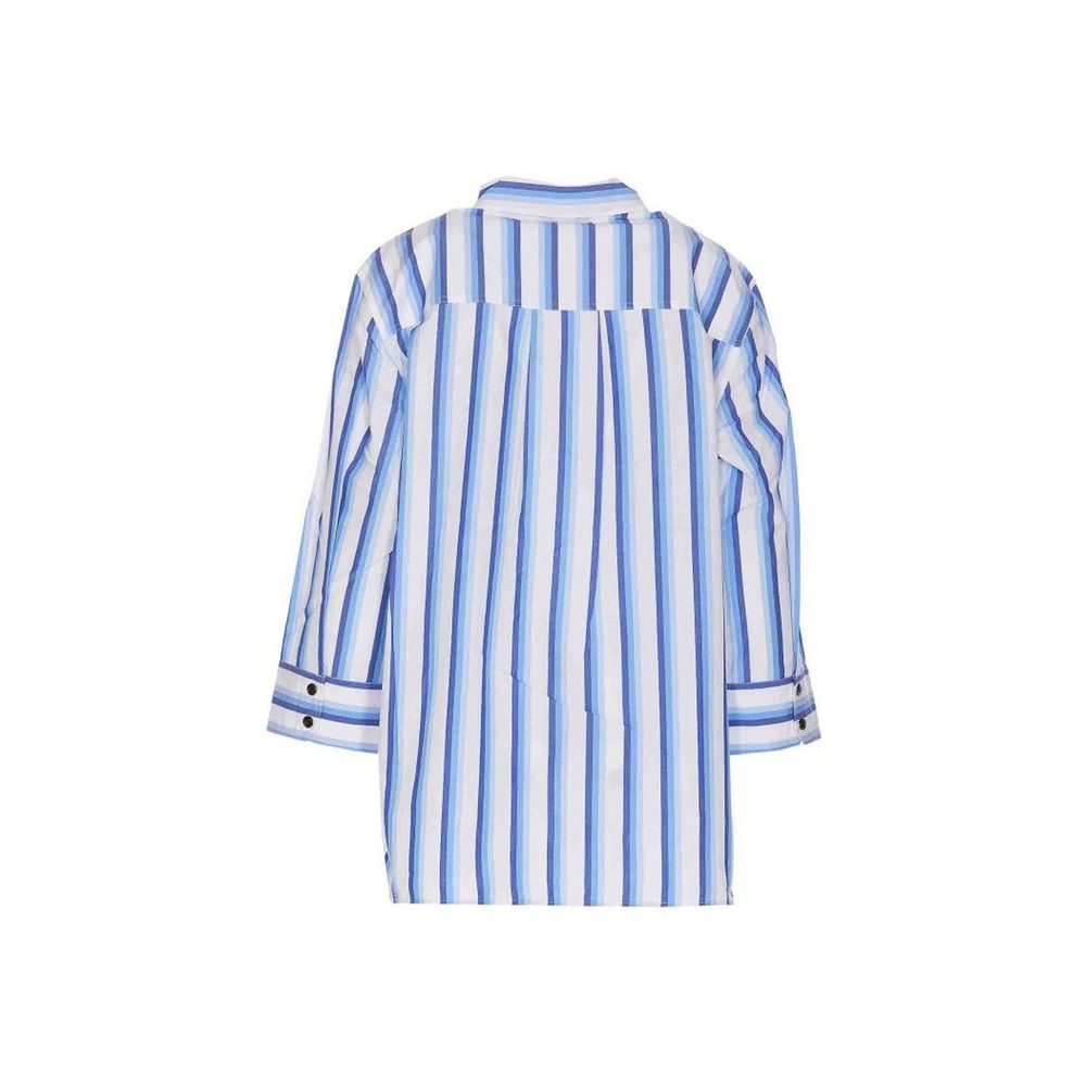 Ganni Blue Cotton Pattern Shirt Ganni