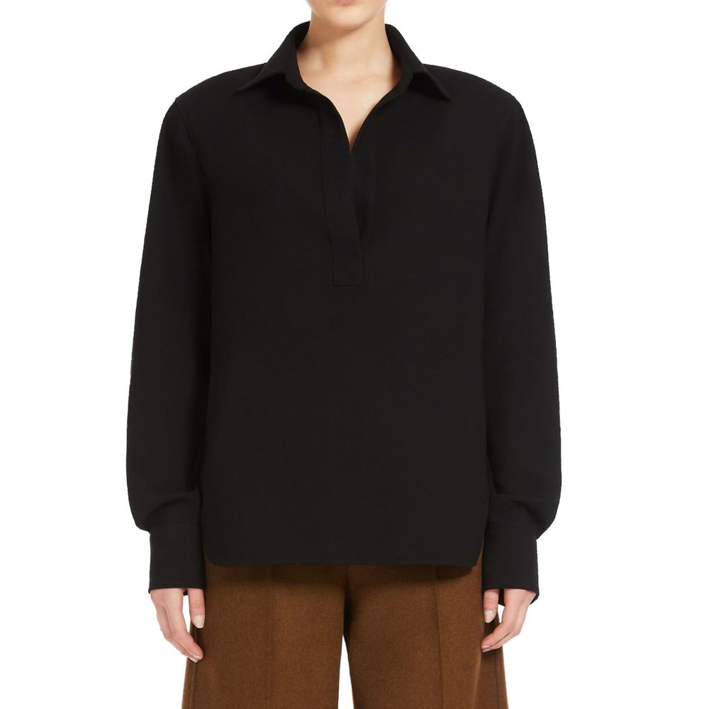 Max Mara Black Cotton Dress Shirt Max Mara