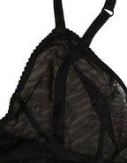 Dolce & Gabbana Black Nylon Stretch Soft Cup Brassiere Underwear - Eljoys Fashion 