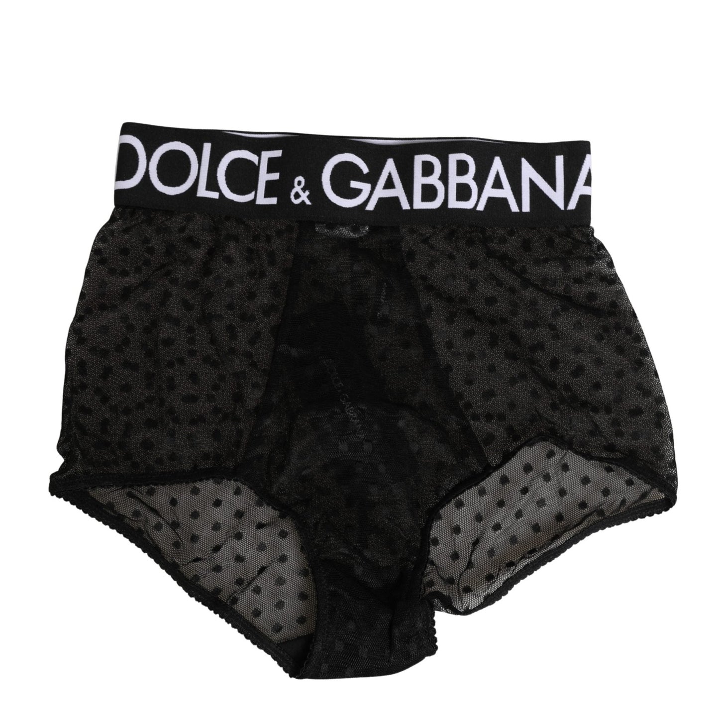 Dolce & Gabbana Black Logo Girdle High Waist Panty Underwear
