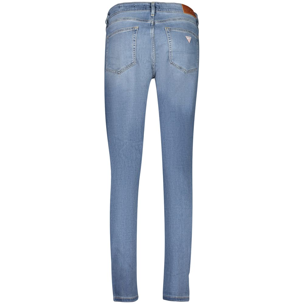 Light blue Guess Jeans men's Lyocell jeans with classic fit and five-pocket design, displayed on a neutral background.
