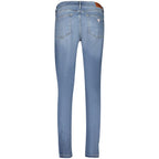 Light blue Guess Jeans men's Lyocell jeans with classic fit and five-pocket design, displayed on a neutral background.