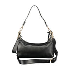 Black polyurethane women's bag by Twinset featuring a sleek, modern design with structured shape and minimalistic style.