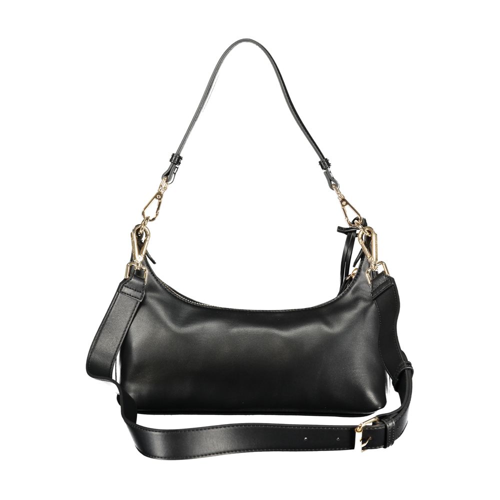 Black polyurethane women's bag by Twinset featuring a sleek, modern design with structured shape and minimalistic style.