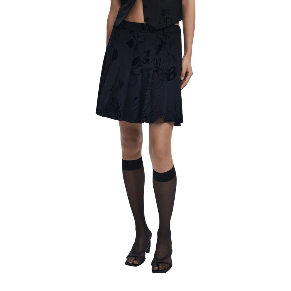 Desigual Black Polyester Mini Skirt Desigual
