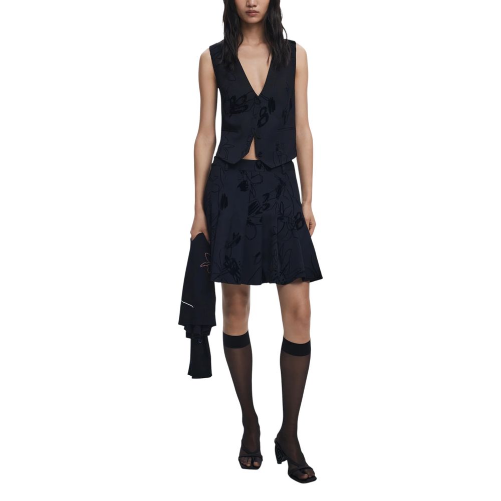 Desigual Black Polyester Mini Skirt Desigual