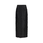 Max Mara Black Silk Long Skirt