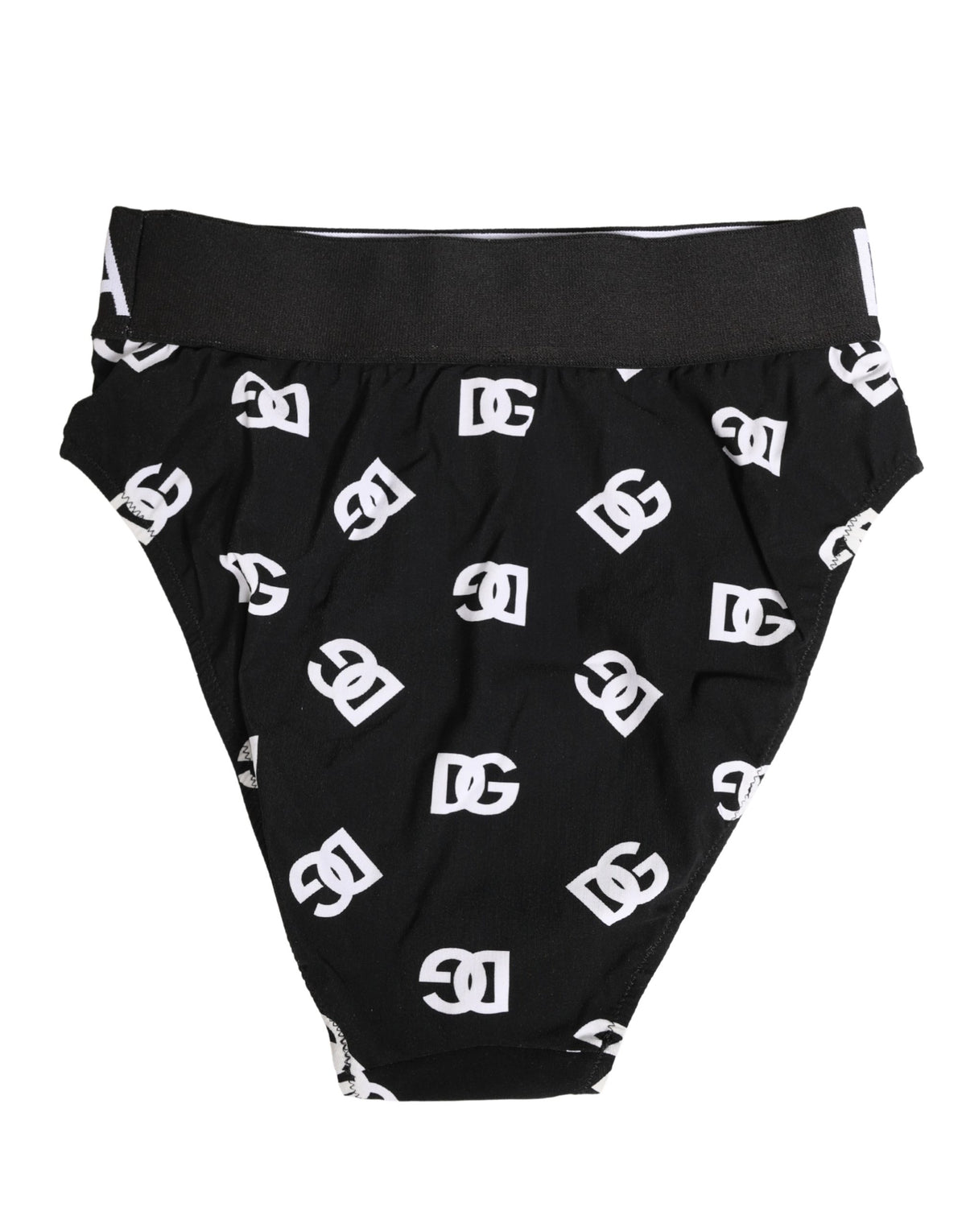 Dolce & Gabbana White Black Logo Waistband Midi Brief Underwear