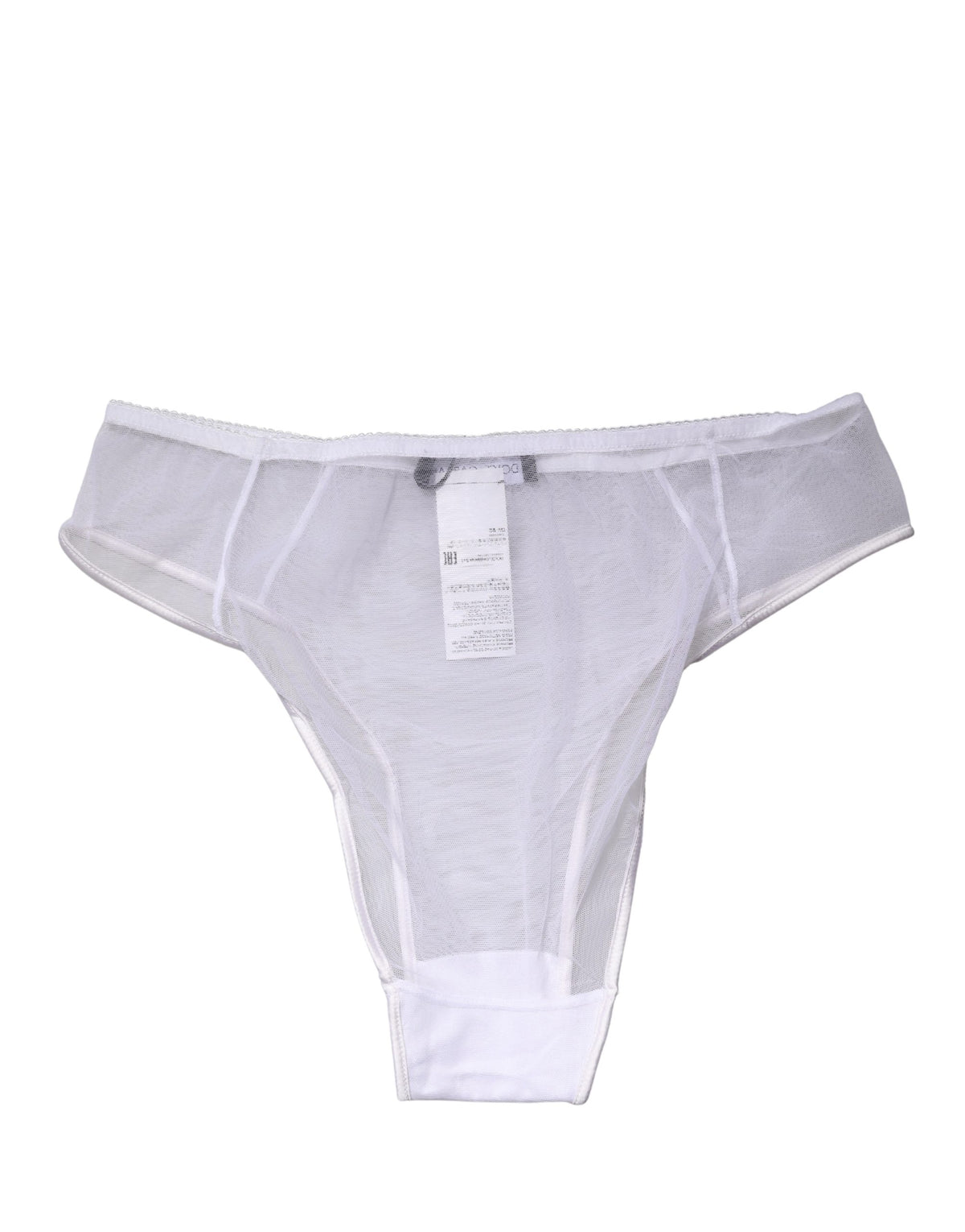 Dolce & Gabbana White Sheer Silk Stretch High Brief Underwear