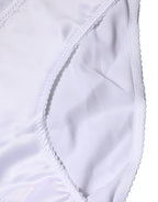 Dolce & Gabbana White Silk Stretch Mid Waist Brief Panty Underwear