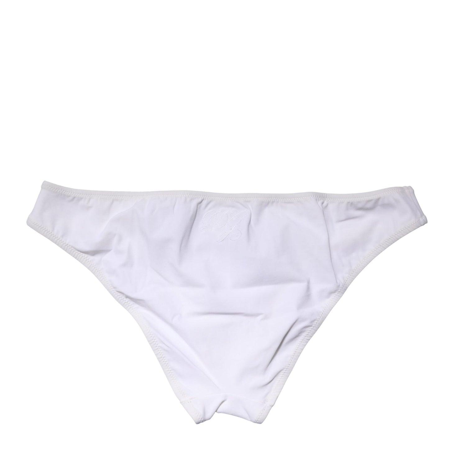 Dolce & Gabbana White Nylon Stretch Mid Waist Brief Panty Underwear